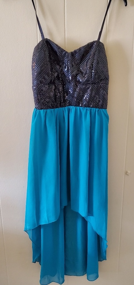 High to Low Teal Dress - Size L